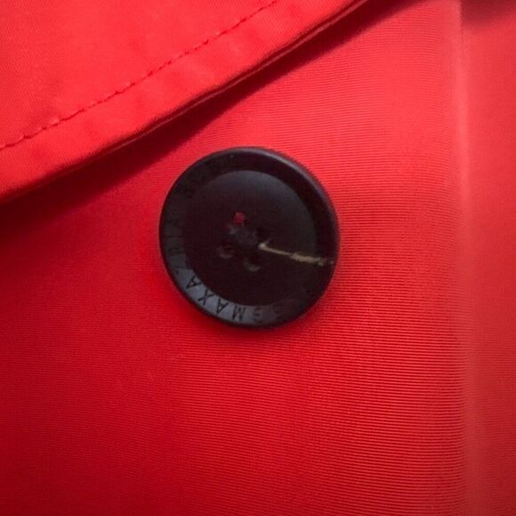 BCBGMAXAZRIA Womens Red Belted Trench Coat Medium Polyester - Picture 8 of 8